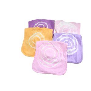 5 Infant Tie Dye Hat Bib Cotton Girl Boy Unisex Pink Purple Orange Baby 77732
